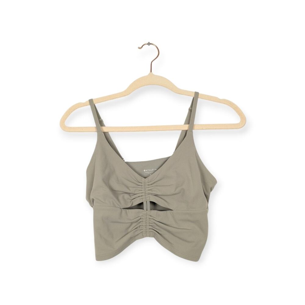 Athleta Sage Cinch Front Longline Sports Bra Top Size M